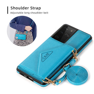 Funda de cuero multifuncional con billetera para Samsung 