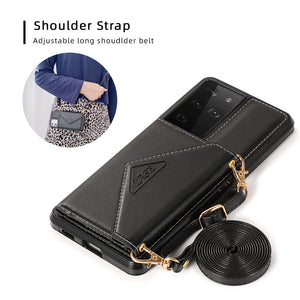 Funda de cuero multifuncional con billetera para Samsung 