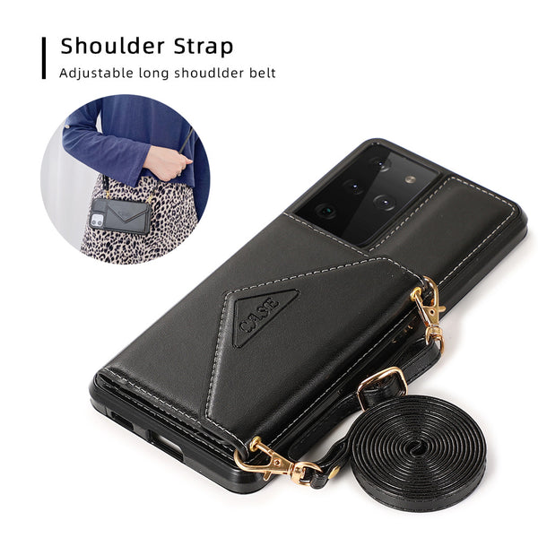 Funda de cuero multifuncional con billetera para Samsung 