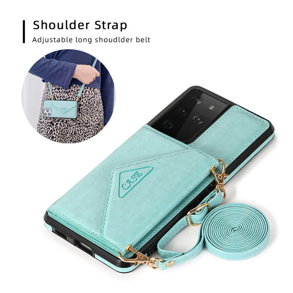 Funda de cuero multifuncional con billetera para Samsung 