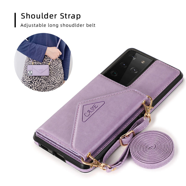 Funda de cuero multifuncional con billetera para Samsung 