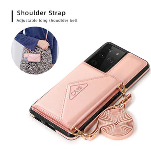 Funda de cuero multifuncional con billetera para Samsung 